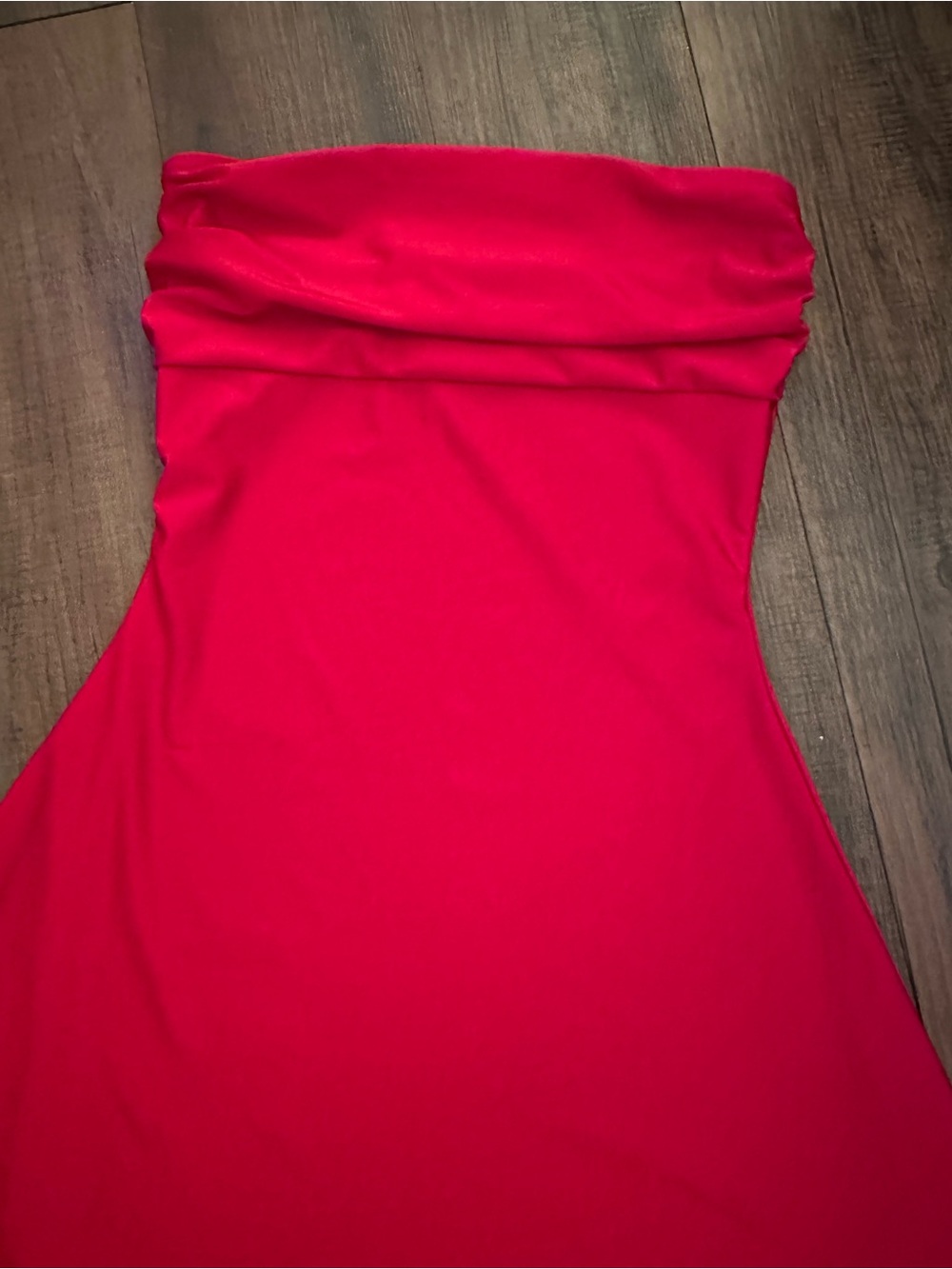 Strapless Red Bandeau Dress